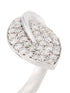 18kt white gold Foglia leaf diamond ring